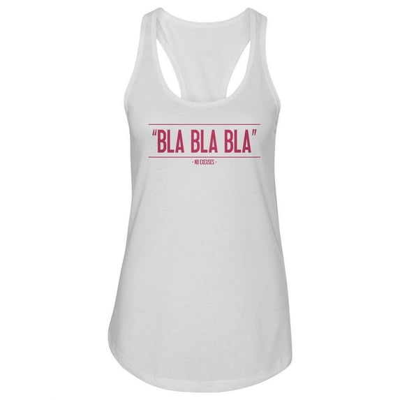 No Excuses Workout Motivation Tank Women -Image by Shutterstock, Female Medium