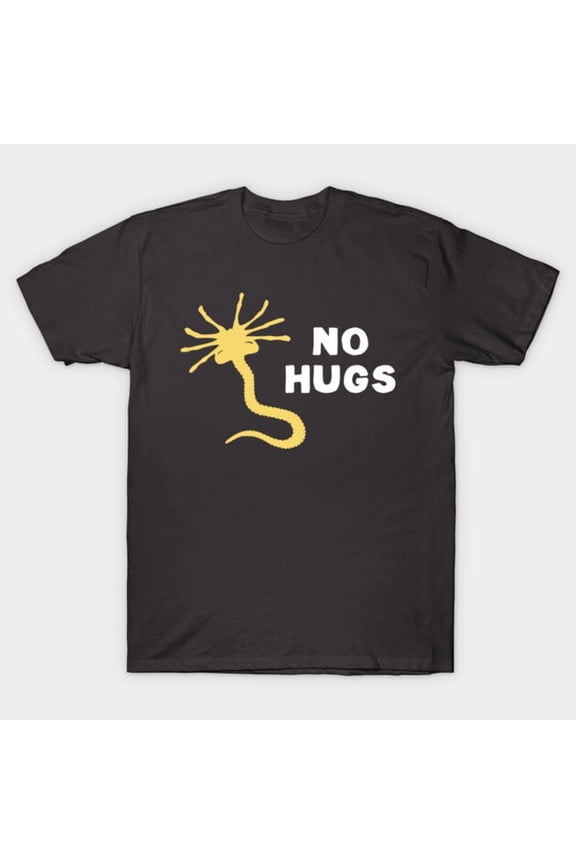 No Face Hugs Funny Alien Parody Graphic, H23189 T-Shirt, for Men and Women, Up to Size 5XL
