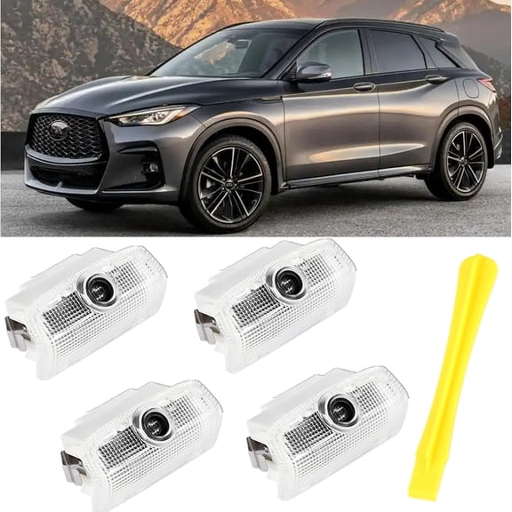 No Fade Car Door Lights Logo Projector - Clear LED Welcome Accessories Compatible with Infiniti G/M/Q/FX/EX/QX Series 4pcs