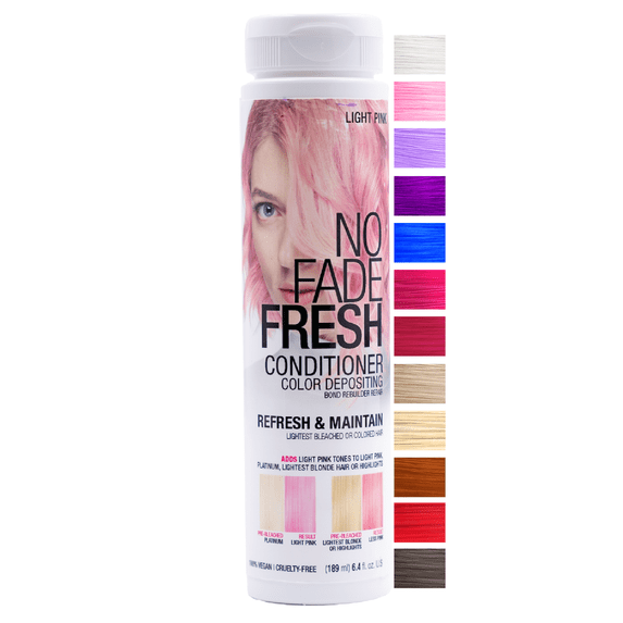 No Fade Fresh Color Depositing Conditioner with BondHeal Bond Rebuilder, Plant-Based, Vegan, Cruelty-Free 6.4 oz - Light Pink Hair Color Mask