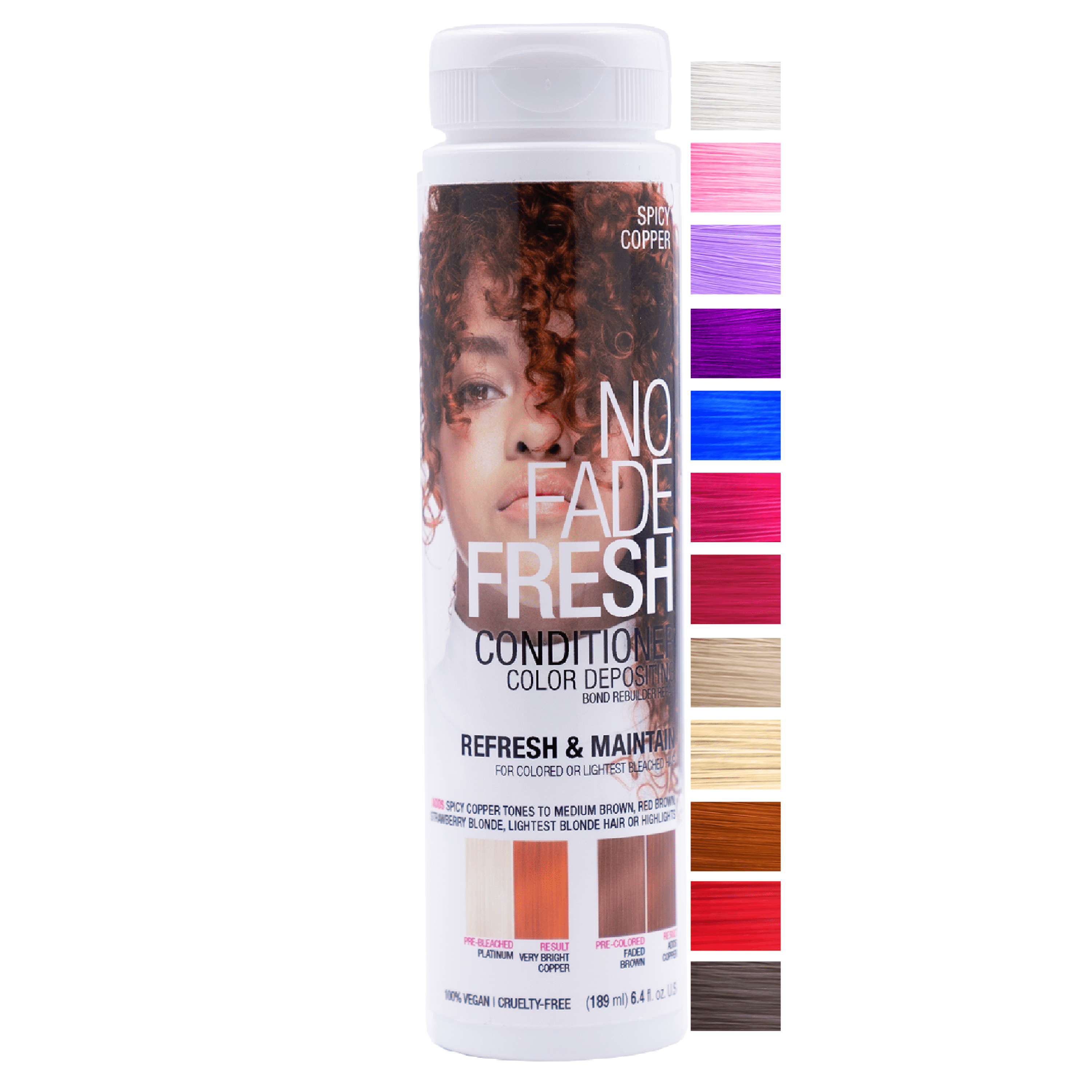 No Fade Fresh Color Depositing Conditioner with BondHeal Bond Rebuilder, Plant-Based, Vegan, Cruelty-Free 6.4 oz - Spicy Copper Hair Color Mask