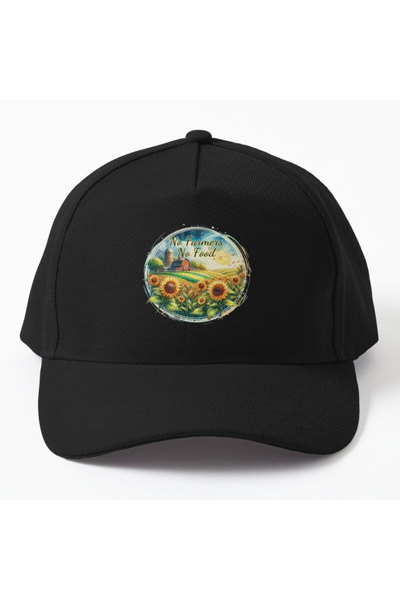No Farmers No Food No Future Baseball Hat, Sunflower Field Agriculture Graphic Design, Classic Cap