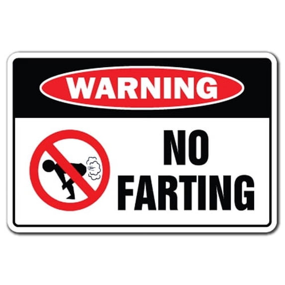 No Farting [3 Pack] of Vinyl Decal Stickers | 3.3" X 5" | Indoor/Outdoor | Funny decoration for Laptop, Car, Garage , Bedroom, Offices | SignMission