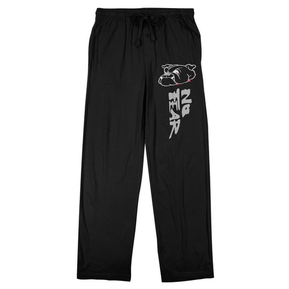 No Fear Bulldog Logo Men's Black Sleep Pants-XL