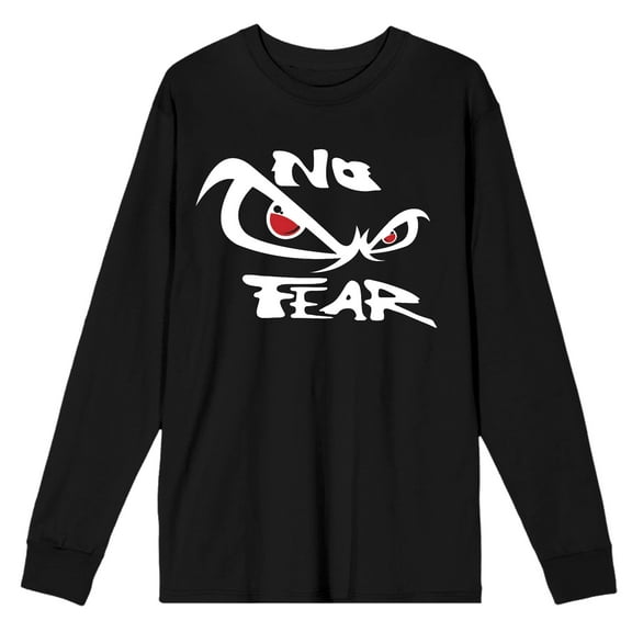 No Fear Classic Logo Adult Black Crew Neck Long Sleeve Tee-XXL