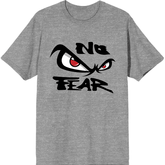 No Fear Classic Logo Adult Heather Gray Crew Neck Short Sleeve Tee-Medium
