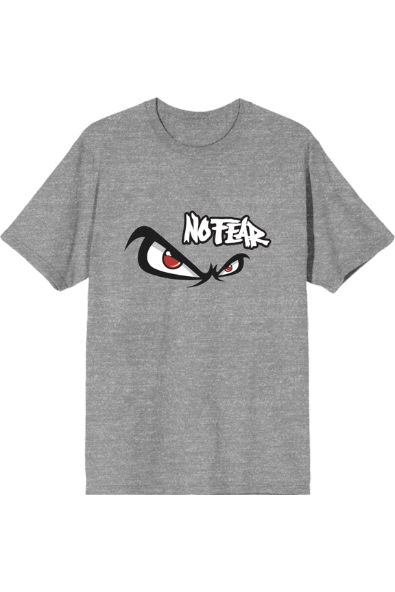No Fear Classic Logo Adult Heather Gray Crew Neck Short Sleeve Tee-Medium