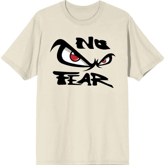 No Fear Classic Logo Adult Natural Crew Neck Short Sleeve Tee-Medium