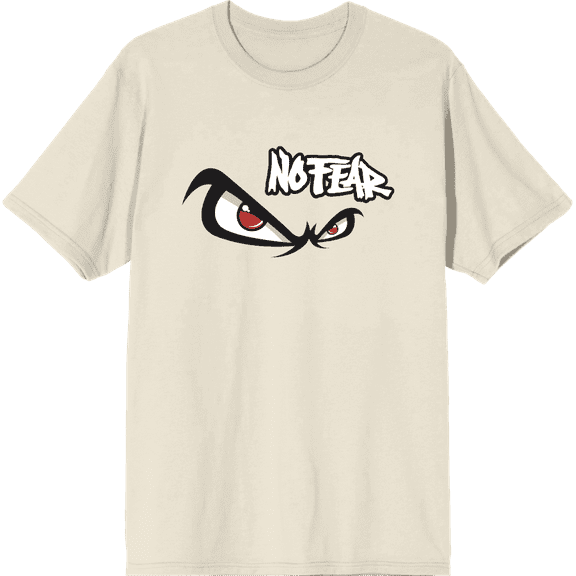 No Fear Classic Logo Adult Natural Crew Neck Short Sleeve Tee-Medium