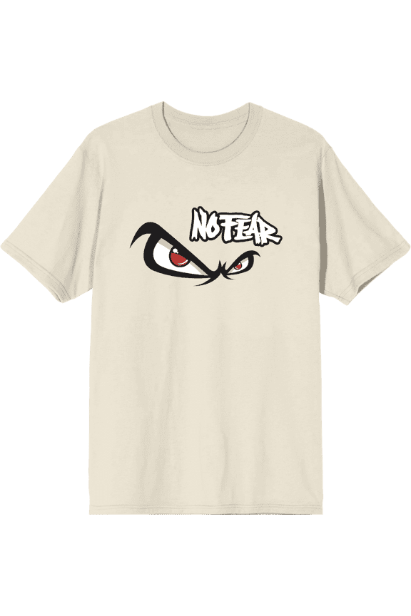 No Fear Classic Logo Adult Natural Crew Neck Short Sleeve Tee-Small