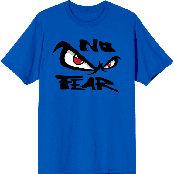 No Fear Classic Logo Adult Royal Blue Crew Neck Short Sleeve Tee-XS