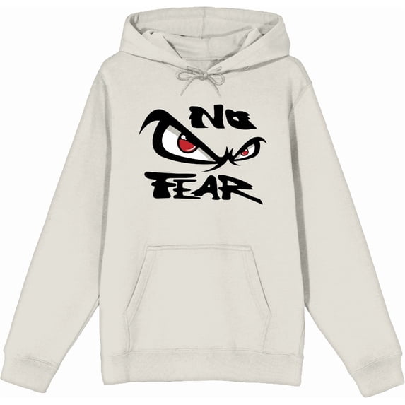No Fear Classic Logo Adult Sand Long Sleeve Hoodie-Small