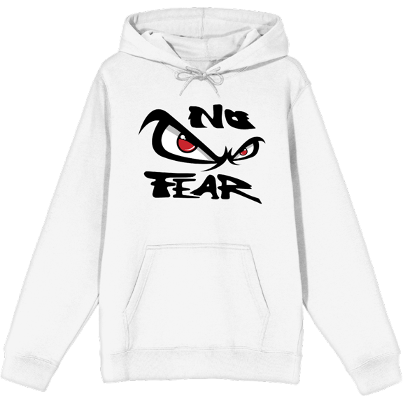 No Fear Classic Logo Adult White Long Sleeve Hoodie-XL