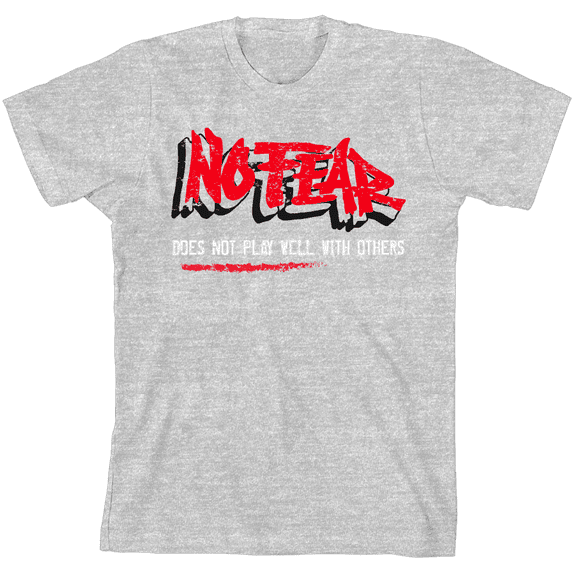 No Fear "Does Not Play Well with Others" Youth Heather Gray Crew Neck Short Sleeve Tee-Small