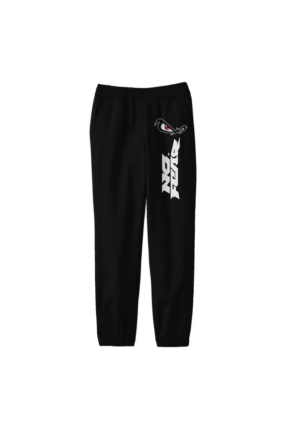No Fear Eye Icon Boy's Black Jogger Pants-Medium