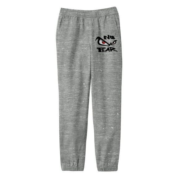No Fear Eyes Logo Boys' Heather Gray Jogger Pants-XL