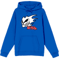 thumbnail image 1 of No Fear Fire Skull Logo Adult Blue Long Sleeve Hoodie-Medium, 1 of 3