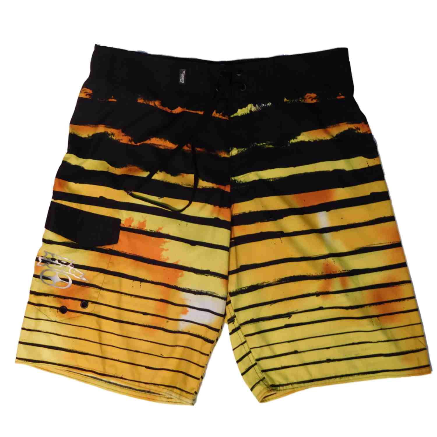 Short De Bain O'Rageous Homme Taille 36 Rayé Noir/gris/rouge/blanc - Occasion