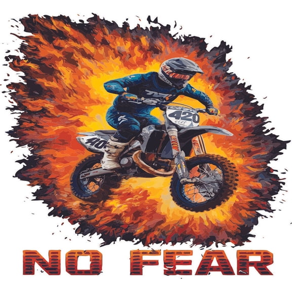 No Fear Motorcycling Adventure Quote Positive Life Motivation Inspiration Quotes Saying Wall Art Sticker Designs Vinyl Stickers For Home House Walls Rooms Windows Bedroom Decoration Size (12x12 inch)
