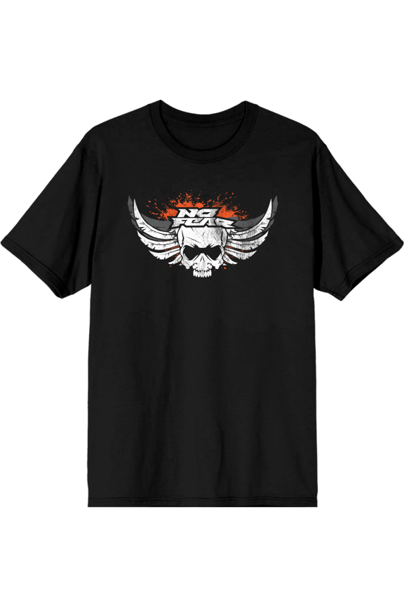 No Fear Skull With Wings Logo Adult Black Crew Neck Short Sleeve Tee-3XL