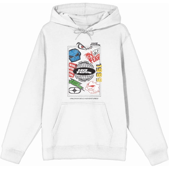No Fear Unleash Bold Adventures Adult White Long Sleeve Hoodie-3XL