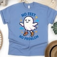 thumbnail image 1 of No Feet No Problem Shirt | Funny Ghost Graphic Tee | Unisex Casual T-Shirt, CarolinaBlue, Size 2XL, 1 of 6