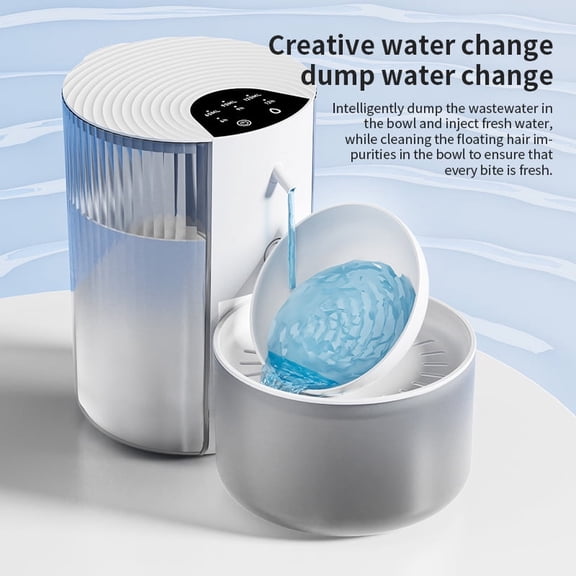 No Filter Needed! 180-Day Battery Pet Water Fountain, 3L Self-Cleaning Dispenser with Separate Sewage Tank, Saves Money & Time for Cats and Dogs