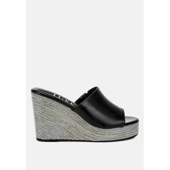 No Filter Wedge Heel Peep Toe Sandals