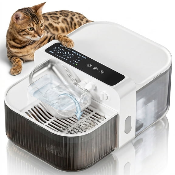 No-Filter Wireless Cat Water Fountain, 3.5L Stainless Steel Pet Fountain for Cats & Dogs – Wastewater Separation, Auto Refill, Ultra-Quiet 2000mAh Battery, Indoor Smart Water Dispenser