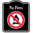thumbnail image 1 of No Fires Symbol BLACK Aluminum Composite Sign, 15"x18", 1 of 5