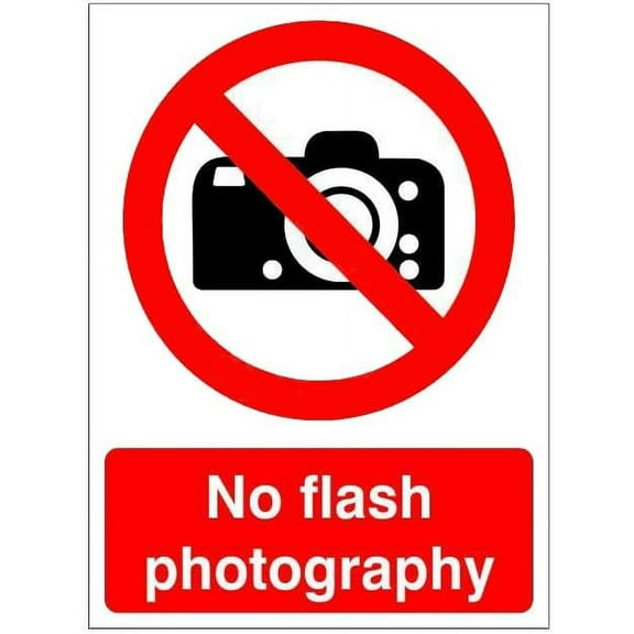 No Flash Photography Metal Sign - Danger, Warning, Notice, Safety - 12x16 Inch