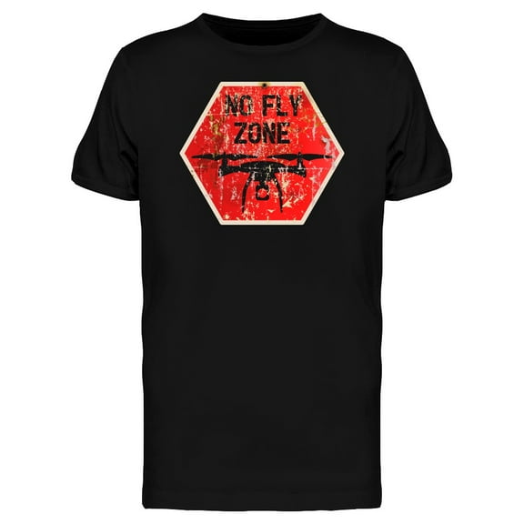 No Fly Zone Sign T-Shirt Men -Image by Shutterstock, Male 3X-Large