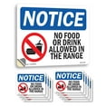 thumbnail image 1 of No Food Or Drink Allowed In The Range With Symbol OSHA Notice Vinyl Decal Label 24 Inch x 18 Inch - 10 Pack, 1 of 6