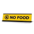thumbnail image 1 of No Food, Yellow Black Frame, Desk Sign (2x8"), 1 of 3