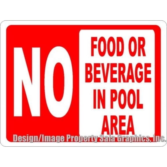 No Food or Beverage in Pool Area Sign.