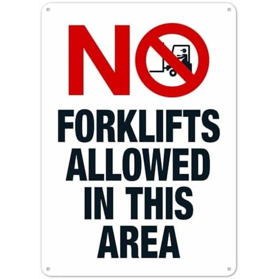 No Forklifts Allowed In This Area Sign,Caution Safety Signs Metal Tin Sign 8x12 Inch Clear Warning for Home & Busines