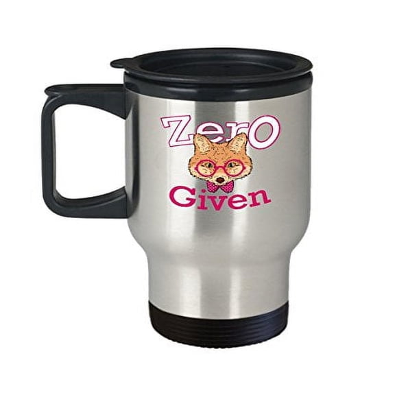 No Fox Given Travel Mug - Zero - Funny Animal Gifts - 14 oz Stainless Steel Cup