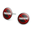 thumbnail image 1 of No Fracking Novelty Silver Plated Stud Earrings, 1 of 3