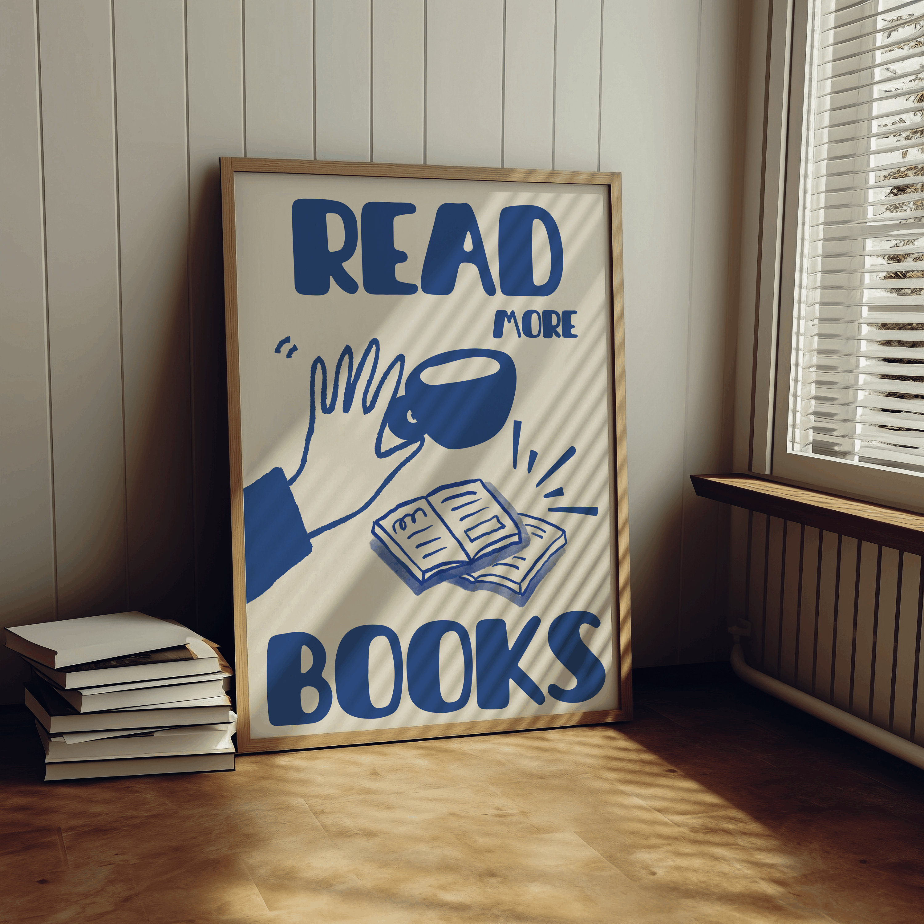 No Frame Read More Books Poster: Modern Book Lover Art Print - Walmart.com