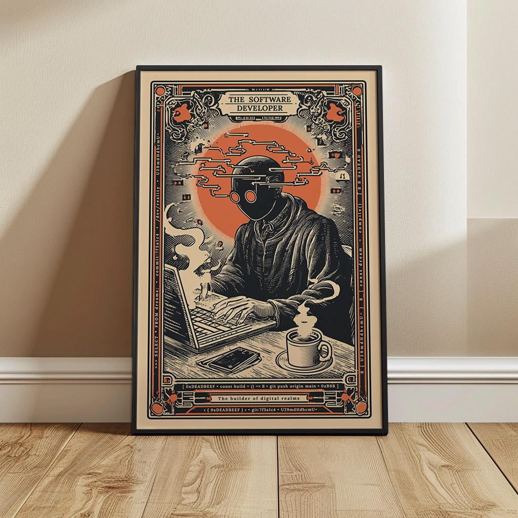 (No Frame) The Software Developer Tarot Poster, Mystic Artwork for ...