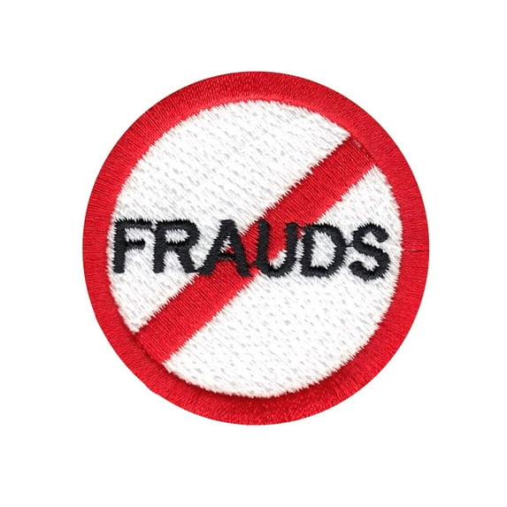 No Frauds Embroidered Iron On Patch