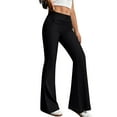 thumbnail image 1 of No Front Seam High Waisted Flare Leggings for Women Bootcut Yoga Pants Soft Black S, 1 of 6