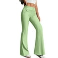 thumbnail image 1 of No Front Seam High Waisted Flare Leggings for Women Bootcut Yoga Pants Soft Green XL, 1 of 6