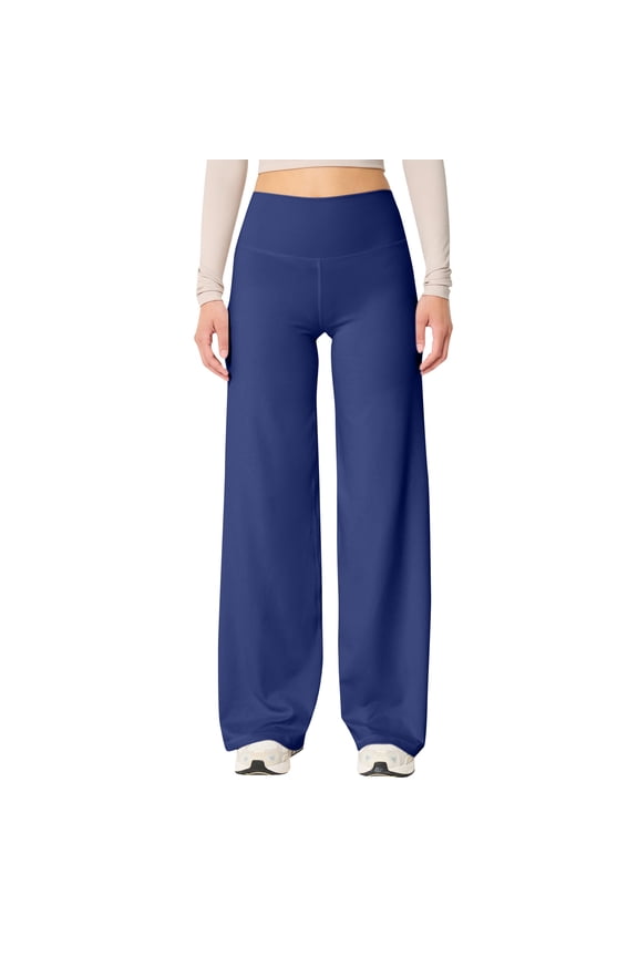 No Front Seam High Waisted Stretch Straight Wide Leg Leggings for Women Wide Leg Yoga Pants Buttery Soft
