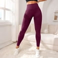 thumbnail image 1 of No Front Seam Workout Leggings for Women Tummy Control Butt Lifting Leggings Buttery Soft Gym Yoga Pants Wine 2XL, 1 of 5