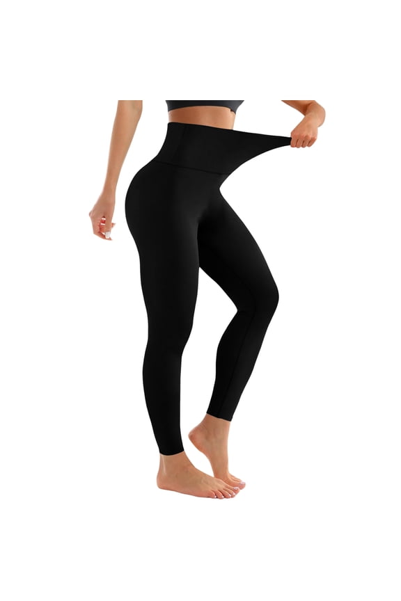 No Front Seam Yoga Leggings for Women - 22" / 23" High Waist Buttery Soft Lounge Yoga Pants Black S