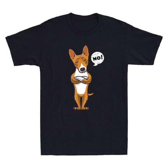 No! Funny Stubborn Basenji Dog Meme Owner Gift Retro T-Shirt