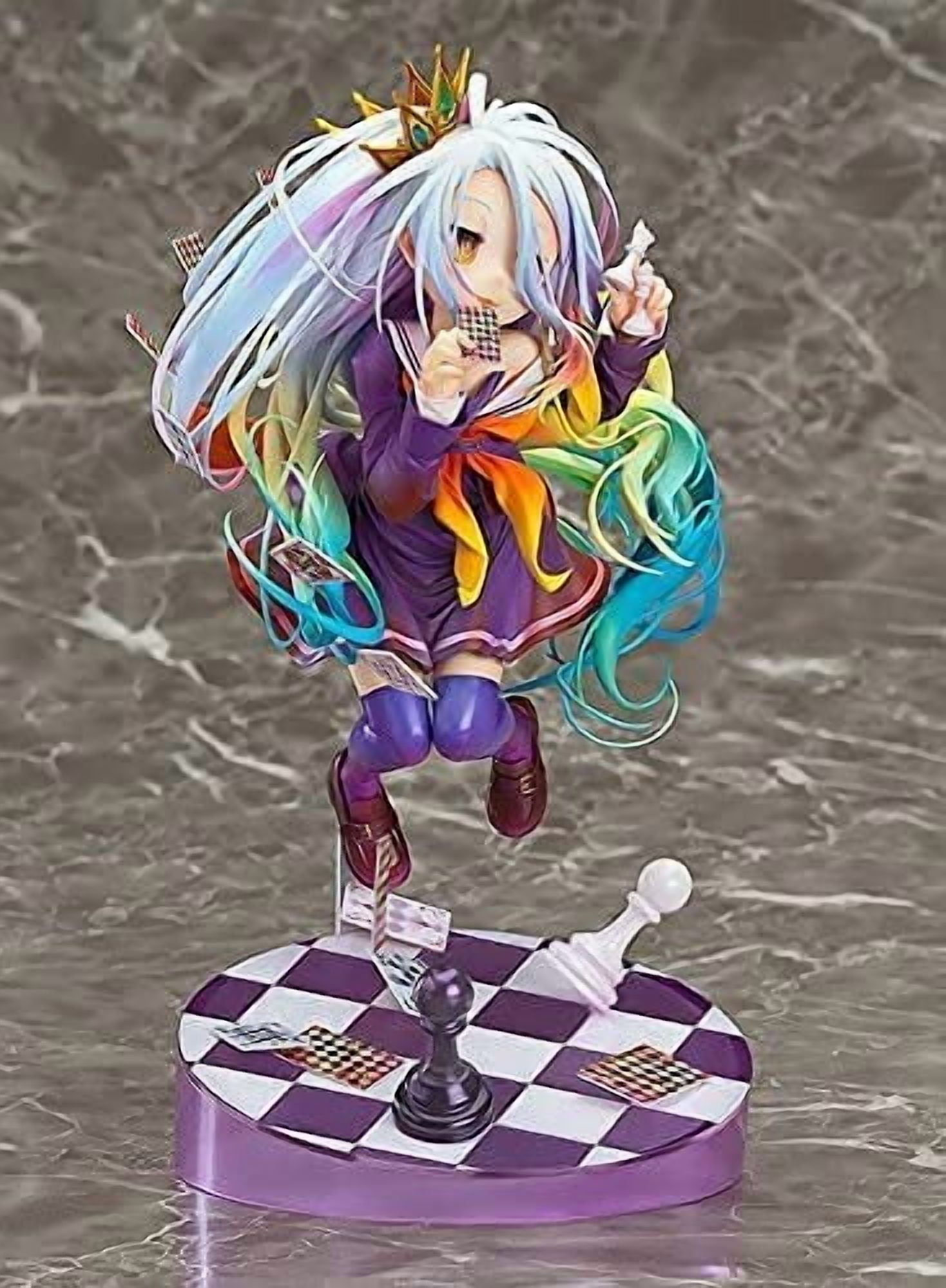 No Game No Life Anime Figure Shiro/Doll with Game Accessories/PVC Character Figures Desktop Figures 7.87 Inch