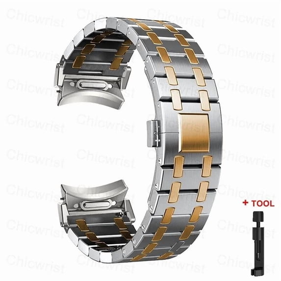 No Gaps Luxury Stainless Steel Strap For Samsung Galaxy Watch 6 Classic 43 47mm 40 44mm 4 42 46mm Quick Fit Band