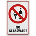 thumbnail image 1 of No Glassware Sign Outdoor Signs Aluminum 12X8 Inch Uv Ink Printed For House And Business, 1 of 4